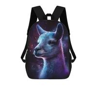 sinyumoney Cosmic Llama Portrait-5 Mochila Escolar Infantil Impresa En 3D Para Niños, Mochila De Viaje De Alta Capacidad, Mochilas Para Libros De 17 Pulgadas Para Niños