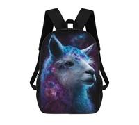sinyumoney Cosmic Llama Portrait-8 Mochila Infantil De 17 Pulgadas, Mochila Escolar Con Estampado 3D De Dibujos Animados Para Niños Y Adolescentes.