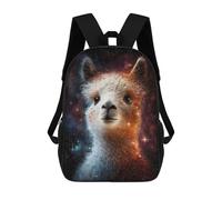 sinyumoney Cosmic Llama Portrait Mochila Escolar Mochila De Papelería De Moda Mochila Impermeable Mochilas Informales Para El Día A Día - Perfecta Para Viajes, Trabajo Y Uso Diario 17inch