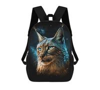 sinyumoney Cosmic Lynx Portrait-11 Mochilas De 17 Pulgadas Para Niños, Mochilas Escolares Impresas En 3D Para Estudiantes De Primaria Y Secundaria, Para Niños Y Niñas.