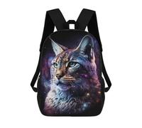 sinyumoney Cosmic Lynx Portrait-3 Mochilas Infantiles Impresas En 3D De 17 Pulgadas. Mochila Escolar Informal Impresa En 3D Para Niños De Primaria Y Secundaria.