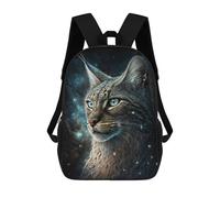 sinyumoney Cosmic Lynx Portrait-5 Mochilas Impresas En 3D Para Niños 17inch Mochilas De Moda Informales Para El Día A Día, Bolsas De Viaje, Mochilas Informales Para Exteriores Para Niños Y Niñas