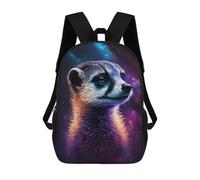sinyumoney Cosmic Meerkat Portrait-6 Mochila Escolar Infantil Impresa En 3D Para Niños, Mochila De Viaje De Alta Capacidad, Mochilas Para Libros De 17 Pulgadas Para Niños