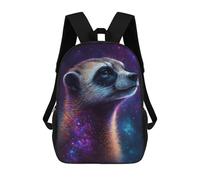 sinyumoney Cosmic Meerkat Portrait-7 Mochilas Infantiles Mochila Escolar Impresa En 3D Para Niños Mochilas De Viaje Bolsas Para Libros Para Niños 17inch Mochila Escolar