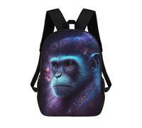 sinyumoney Cosmic Monkey Portrait Mochila Escolar Ligera E Informal Para El Día A Día, Ideal Para La Escuela, El Trabajo O Los Viajes 17inch