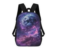 sinyumoney Cosmic Moonlit Sky Mochila Escolar Ligera E Informal Para Adolescentes, Niños, Mujeres Y Hombres 17inch