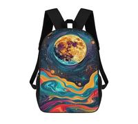 sinyumoney Cosmic Moonlit Waves Mochilas Para Niños 17inch Mochila Escolar Mochila Escolar Impresa En 3D Para Niños De Primaria Y Secundaria