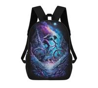 sinyumoney Cosmic Mountain Bike Adventure Mochila Escolar, Mochila De Viaje Para La Universidad, Mochilas Para Niñas Y Adolescentes 17inch