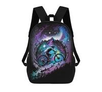 sinyumoney Cosmic Mountain Bike Ride Mochila Escolar, Mochila Para Portátil, Mochila Unisex Informal Para La Escuela/trabajo/viajes 17inch