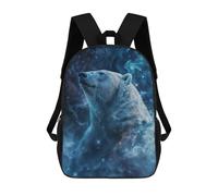 sinyumoney Cosmic Nebula Polar Bear 2 Mochila Escolar Mochila De Día Mochila De Negocios Mochila Impermeable Para Libros Para Hombres/mujeres 17inch