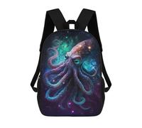 sinyumoney Cosmic Octopus Art Print-6 Mochila Escolar Infantil De 17 Pulgadas, Mochila Escolar Impresa En 3D Para Niños De Primaria Y Secundaria