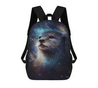 sinyumoney Cosmic Otter Portrait-3 Mochila Escolar, Secundaria, Preparatoria, Universidad, Mochila De Viaje Para El Campus, Viajes Al Aire Libre, Deportes 17inch