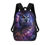 sinyumoney Cosmic Owl Art Print-5 Mochila Infantil De 17 Pulgadas, Mochila Escolar Con Estampado 3D De Dibujos Animados Para Niños Y Adolescentes.