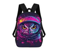 sinyumoney Cosmic Owl in Helmet Art Print Mochilas Infantiles Mochila Escolar Impresa En 3D Para Niños Mochilas De Viaje Bolsas Para Libros Para Niños 17inch Mochila Escolar
