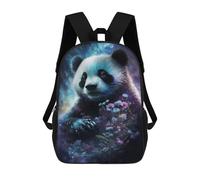 sinyumoney Cosmic Panda with Flowers Mochila Escolar Ligera Para Aeropuerto, Estudiantes Universitarios, Mochila Para Niños/niñas/adolescentes 17inch
