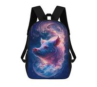 sinyumoney Cosmic Pig Art Print Mochila Escolar De 17 Pulgadas Para Adolescentes, Con Estampado 3D, Ajustable Y Con Bolsillos, Ideal Para Niños, Niñas Y Estudiantes.