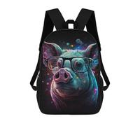 sinyumoney Cosmic Pig Glasses Art Print-1 Mochila Escolar Secundaria Informal Para Viajes, Mochilas Para La Escuela Secundaria, Para Acampar, Aventuras Al Aire Libre Y Viajes Diarios 17inch