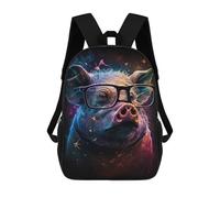 sinyumoney Cosmic Pig Glasses Art Print Mochila Escolar Para La Escuela Secundaria, Preparatoria, Universidad Y Viajes Para Niños/niñas/adolescentes 17inch