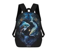 sinyumoney Cosmic Pisces Duo Mochila Infantil Escolar Para Niños Con Estampado 3D De Dibujos Animados, Mochila Escolar Para Estudiantes, Mochila Para Portátil Para Niños Y Niñas 17inch