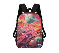 sinyumoney Cosmic Planets in Space Mochila Escolar Infantil De 17 Pulgadas, Impresa En 3D, Estilo Casual, Para Niños, Ideal Para Viajes, Como Mochila Escolar O Para Llevar Libros.