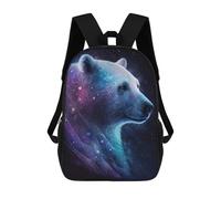 sinyumoney Cosmic Polar Bear Art Print-10 Mochila Escolar Impresa En 3D 17inch Mochila Escolar Infantil Mochilas De Viaje Mochila Informal De Moda Para Niños Y Estudiantes