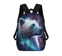 sinyumoney Cosmic Polar Bear Art Print-12 Mochila Infantil De 17 Pulgadas, Mochila Escolar Con Estampado 3D De Dibujos Animados Para Niños Y Adolescentes.