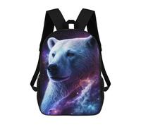 sinyumoney Cosmic Polar Bear Art Print-2 Mochila Escolar Infantil De 17 Pulgadas, Mochila Escolar Impresa En 3D Para Niños De Primaria Y Secundaria