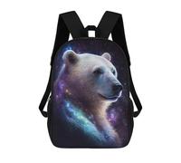 sinyumoney Cosmic Polar Bear Art Print-7 Mochila Escolar Infantil De 17 Pulgadas, Impresa En 3D, Estilo Casual, Para Niños, Ideal Para Viajes, Como Mochila Escolar O Para Llevar Libros.
