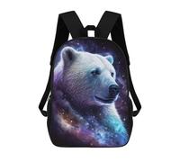 sinyumoney Cosmic Polar Bear Art Print-8 Mochila Escolar Infantil Impresa En 3D 17inch Mochilas De Moda Para Niños De Primaria Y Secundaria