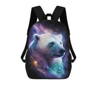 sinyumoney Cosmic Polar Bear Art Print Mochila Escolar Impresa En 3D 17inch Mochilas De Moda Para Niños, Mochilas Escolares Para Niños De Primaria Y Secundaria