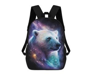sinyumoney Cosmic Polar Bear Art Print Mochila Escolar Mochila De Papelería De Moda Mochila Impermeable Mochilas Informales Para El Día A Día - Perfecta Para Viajes, Trabajo Y Uso Diario 17inch