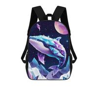 sinyumoney Cosmic Polygon Whale Mochilas Impresas En 3D 17inch Mochila Escolar Infantil Para Exteriores, Mochila Informal De Día, Bolsas De Viaje Informales Para Estudiantes De Secundaria