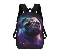 sinyumoney Cosmic Pug Portrait Print Mochilas Infantiles Impresas En 3D Para Niños. Mochilas De Viaje De Moda Para Niños. Mochila Escolar Para Estudiantes De Primaria Y Secundaria.
