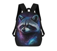 sinyumoney Cosmic Raccoon Art Print-2 Mochila Escolar De 17 Pulgadas Para Adolescentes, Con Estampado 3D, Ajustable Y Con Bolsillos, Ideal Para Niños, Niñas Y Estudiantes.