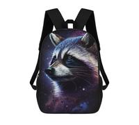 sinyumoney Cosmic Raccoon Art Print-24 Mochila Escolar Infantil De 17 Pulgadas Con Estampado 3D De Películas De Anime Para Niños, Mochila De Viaje, Mochila Escolar Infantil