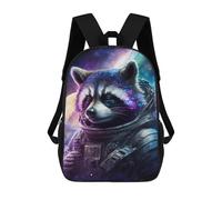 sinyumoney Cosmic Raccoon Astronaut Art Print Mochilas De 17 Pulgadas Para Niños, Mochilas Escolares Impresas En 3D Para Estudiantes De Primaria Y Secundaria, Para Niños Y Niñas.