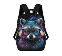 sinyumoney Cosmic Raccoon Glasses Art Print-1 Mochila Escolar Infantil De 17 Pulgadas Con Estampado 3D, Mochila Moderna Para Niños, Mochilas De Viaje, Bolsas Para Libros, Mochila Escolar Infantil