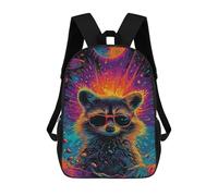 sinyumoney Cosmic Raccoon Sunglasses Mochilas Para Niños 17inch Mochila Escolar Mochila Escolar Impresa En 3D Para Niños De Primaria Y Secundaria