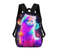 sinyumoney Cosmic Rainbow Cat Mochila Escolar Grande Para Niños, Niñas, Adolescentes, Hombres Y Mujeres 17inch