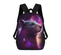sinyumoney Cosmic Rat Portrait-1 Mochilas Para Niños 17inch Mochila Escolar Mochila Escolar Impresa En 3D Para Niños De Primaria Y Secundaria