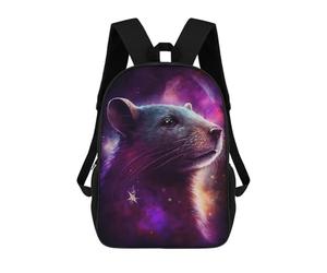 sinyumoney Cosmic Rat Portrait-1 Mochilas Para Niños 17inch Mochila Escolar Mochila Escolar Impresa En 3D Para Niños De Primaria Y Secundaria