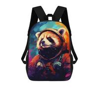 sinyumoney Cosmic Red Panda Explorer-3 Mochilas Infantiles Impresas En 3D De 17 Pulgadas. Mochila Escolar Informal Impresa En 3D Para Niños De Primaria Y Secundaria.