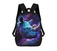 sinyumoney Cosmic Rhino Portrait-4 Mochila Escolar Impresa En 3D 17inch Mochila Escolar Infantil Mochilas De Viaje Mochila Informal De Moda Para Niños Y Estudiantes
