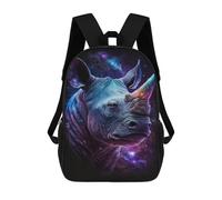 sinyumoney Cosmic Rhino Portrait-5 Mochilas Para Niños 17inch Mochila Escolar Mochila Escolar Impresa En 3D Para Niños De Primaria Y Secundaria