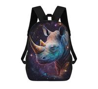 sinyumoney Cosmic Rhino Portrait Mochilas Impresas En 3D Para Niños 17inch Mochilas De Moda Informales Para El Día A Día, Bolsas De Viaje, Mochilas Informales Para Exteriores Para Niños Y Niñas