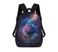 sinyumoney Cosmic Rose Fantasy Art Mochila Escolar, De Negocios, Para Portátil, Unisex, Informal, Para Niñas, Niños Y Adolescentes 17inch