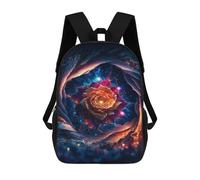 sinyumoney Cosmic Rose Fantasy Art Mochila Escolar Para Secundaria Y Preparatoria. Mochila Informal Para Adolescentes, Chicas, Chicos, Mujeres Y Hombres. 17inch
