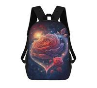 sinyumoney Cosmic Rose Romance Mochila Escolar Para Institutos De Secundaria Mochila Informal - Perfecta Para Viajes, Trabajo Y Uso Diario 17inch