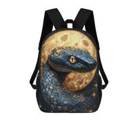 sinyumoney Cosmic Serpent And Golden Moon Mochilas Impresas En 3D 17inch Mochila Escolar Infantil Para Exteriores, Mochila Informal De Día, Bolsas De Viaje Informales Para Estudiantes De Secundaria