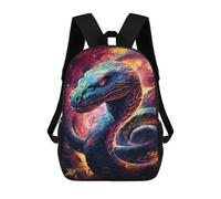 sinyumoney Cosmic Serpent Portrait Mochila Escolar Para Niños De 17 Pulgadas, Mochila Informal De Viaje Para Niños Y Niñas, Mochila De Gran Capacidad Para El Día A Día 17inch